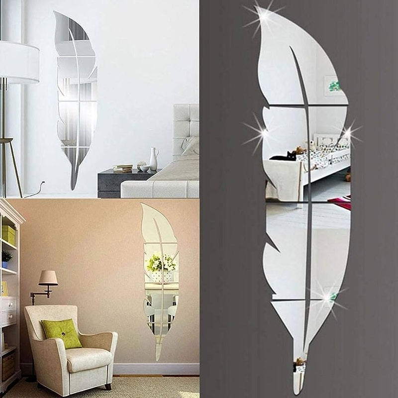 3D Mirror Wall Décor I Wall Stickers I 3D Leaf Mirror Decal I Mirror Wall Art Accents