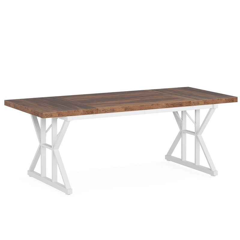 Wood Dining Table, Farmhouse 70.8" Kitchen Table for 6 People