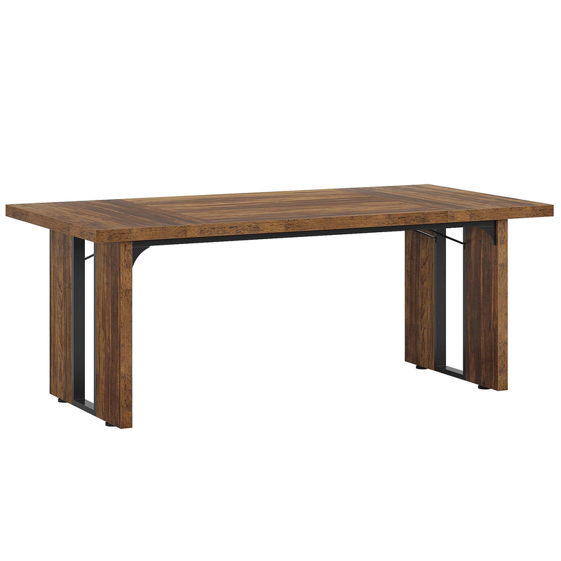 Rectangular Dining Table, 71" Farmhouse Breakfast Table for 6 to 8 People